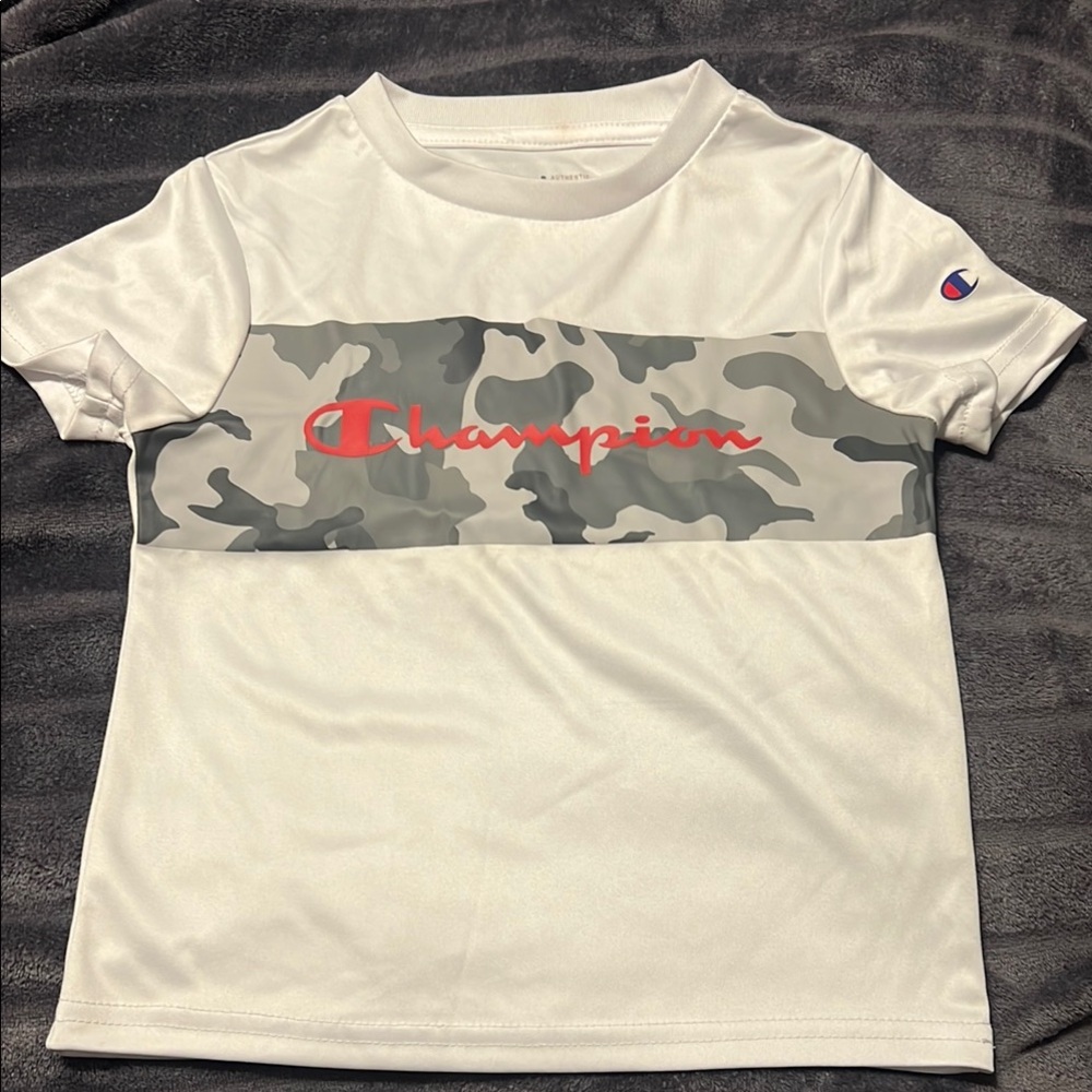 Champion White Gray Camo Short Sleeve Tee
